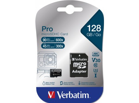 Verbatim Pro 128 GB MicroSDXC UHS-I Klasa 10