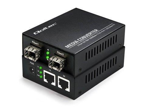 Dwukierunkowy media konwerter SWITCH Ethernet 2xRJ45 2xSFP | 1000Mb/s | 5V