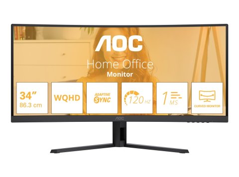 AOC B3 CU34B3E monitor komputerowy 86,4 cm (34") 3440 x 1440 px Wide Quad HD LED Czarny