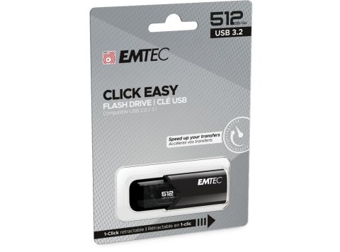 Emtec B110 Click Easy 3.2 pamięć USB 512 GB USB Typu-A 3.2 Gen 2 (3.1 Gen 2) Czarny