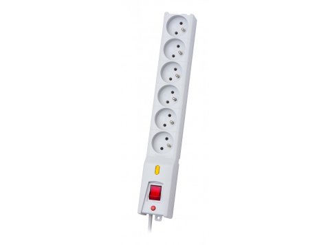 Listwa przeciwprzepięciowa LX 610, 1L, 3,0m, szara