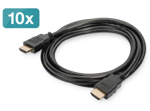 Digitus Kabel połączeniowy HDMI High Speed z Ethernetem, 10-pak