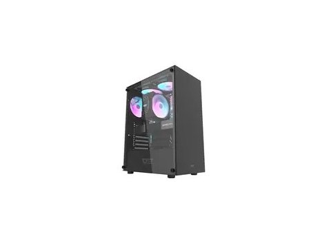 darkFlash DK100 czarny / ATX / bez wentylatorów / 3x USB-A / strona przezroczysta / bez zasilacza