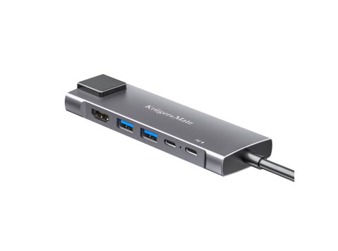 Adapter (HUB) USB typu C na HDMI/2x USB3.0/2x USB typu C/RJ45