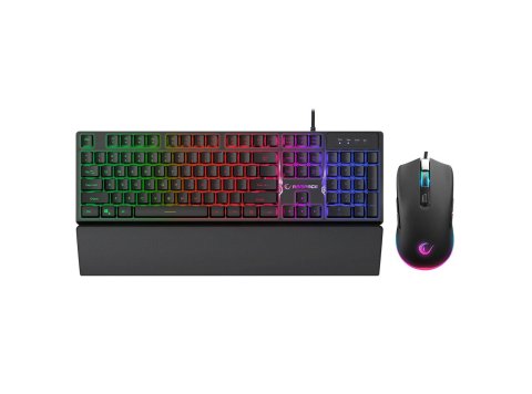 RAMPAGE FORTUNA ZESTAW GAMINGOWY KLAWIATURA Z PODKŁADKĄ I MYSZ 12800 DPI BLK