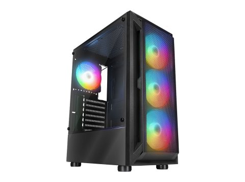 RAMPAGE OBUDOWA PC Z OKNEM SHIVA 4X WENTYLATOR 120MM RAINBOW BLACK