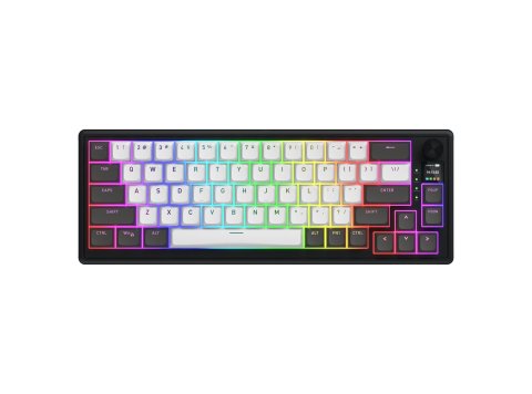 HATOR Skyfall Pro Wireless 65 klawiatura Gaming USB + RF Wireless + Bluetooth QWERTY US English Czarny, Szary