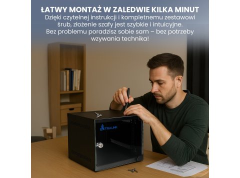 Extralink LITE 4U 10 280X310 WALL-MOUNTED RACKMOUNT CABINET BLACK Stojak wolnostojący/ścienny/podłogowy Czarny