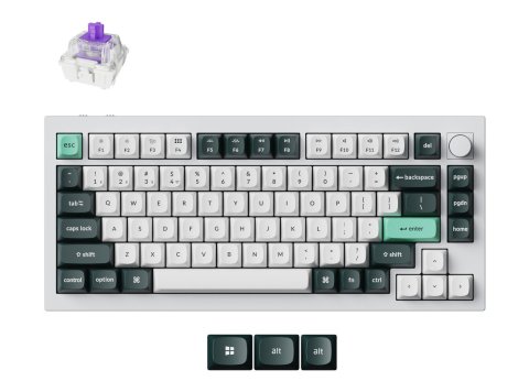 Keychron Q1 HE klawiatura Uniwersalne USB + RF Wireless + Bluetooth Biały