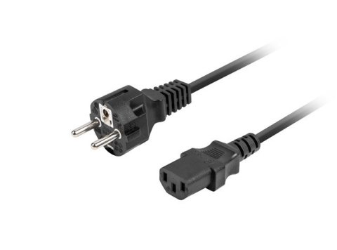 Kabel zasilający CEE 7/7 -> C320 C13 1.8m prosty, czarny