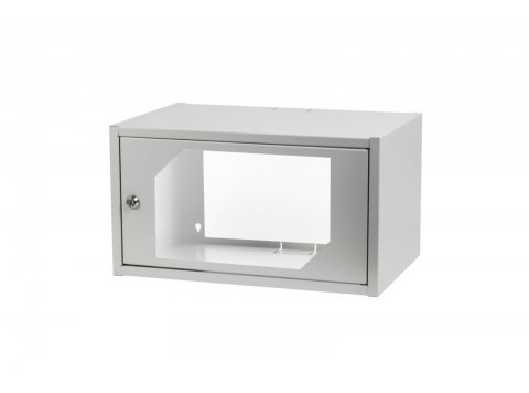 Szafa krosowa wisząca 19" 6U rack 550x350, drzwi szyba, niedzielona, złożona, nośność 30kg, szara