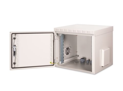 Digitus Szafa sieciowa wisząca 19" 9U rack 600x600, drzwi pełne, szary, niedzielona, złożona, IP55, 100kg