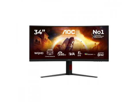 Monitor 34 cale CU34G4ZCA VA Curved 250Hz HDMIx2 DP HAS Głośniki