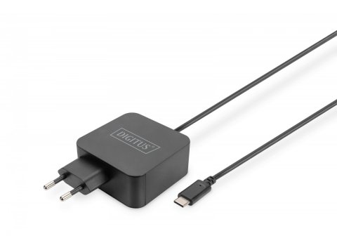 Ładowarka sieciowa zasilacz 1x USB-C PD 3.0 max. 65W zintegrowany kabel 1,2m Czarna