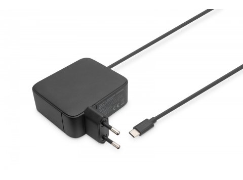 Ładowarka sieciowa zasilacz 1x USB-C PD 3.0 max. 100W GaN zintegrowany kabel 1,2m Czarna