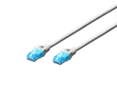 Patch cord U/UTP kat.5e PVC 0,5m Biały