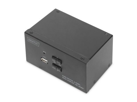 Przełącznik KVM 2 portowy HDMI, Dual Display, 4K 30Hz