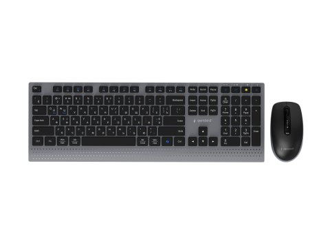 GEMBIRD BEZPRZEWODOWY ZESTAW KLAWIATURY + MYSZ DUAL MODE, 2.4 GHZ + BT, SLIM, UKŁAD RU, KOLOR CZARNY