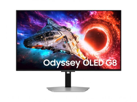 Monitor 27 cali Odyssey G80SH OLED 3840x2160 UHD 16:9 2xHDMI 1xDP 2xUSB 3.2 1xUSB-C 90W 0,03ms 240Hz HAS+PIV płaski 2Yd2d (LS27HG800SUXEN)