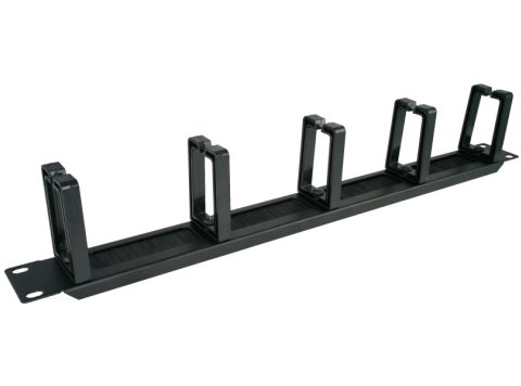 Alantec-Organizator kabli 1U 19" z przepustem szczotkowym, 5 plastikowych uchwytów