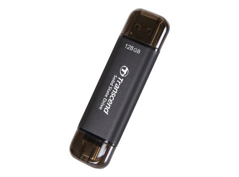 Transcend ESD310C Technologia Thunderbolt 128 GB USB Type-A / USB Type-C USB 3.2 Gen 2x2 Czarny