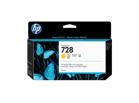 HP Wkład z atramentem żółtym DesignJet 728 o pojemności 130 ml