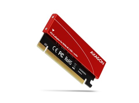 PCEM2-S Adapter wewnętrzny PCIe x16, 1x M.2 NVMe M-key slot aluminiowa osłona