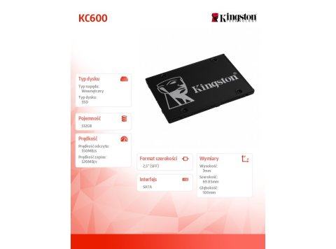 Dysk SSD SKC600 SERIES 512GB SATA3 2.5' 550/520 MB/s