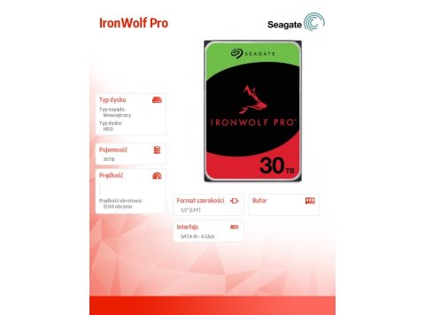 Dysk IronWolf Pro 30TB 3.5 cala ST30000NT011