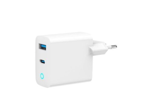 Ładowarka USB-A/C GaN LED 30W PD QC3.0 biała