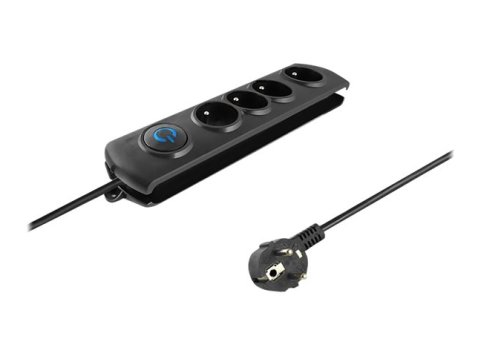 Listwa zasilająca Qoltec 50104 (1,5m; kolor czarny)