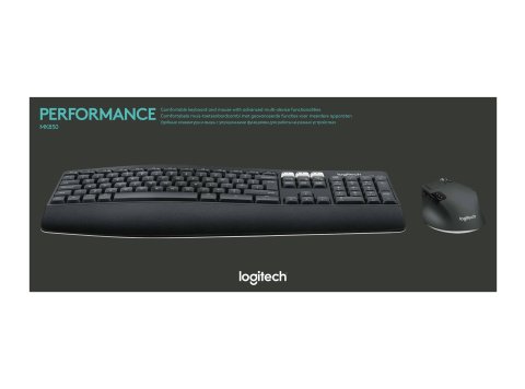 Logitech MK850 Performance klawiatura Dołączona myszka Uniwersalne RF Wireless + Bluetooth QWERTZ Niemiecki Czarny