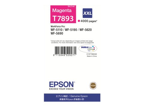 Epson Tusz WF5110 T7893XXL Magenta 34.2ml