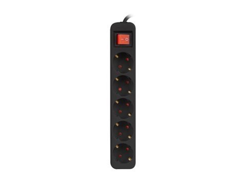 LANBERG LISTWA PRZEDŁUŻACZ 1.5M 5X 230V SCHUKO Z WYŁĄCZNIKIEM KABEL WYKONANY Z PEŁNEJ MIEDZI CZARNA