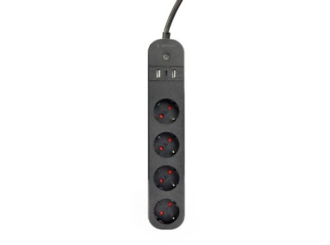 Inteligentna listwa Tuya 4xDE 2xUSB-A 1xUSB-C Czarna