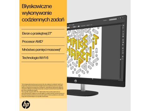 HP 27-cr0222nw AIO Ryzen 7 7730U 27.0"FHD IPS AG 300nits 16GB DDR4 SSD512 Radeon 680M LAN Win11 2Y Shell White