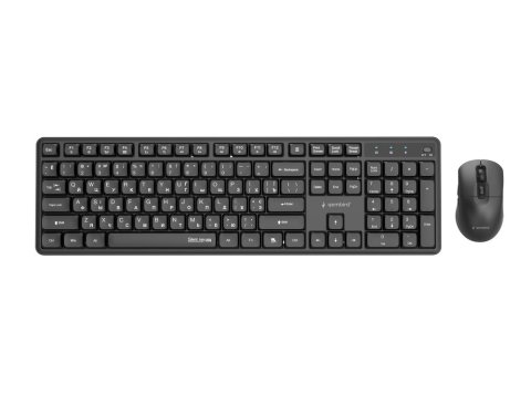 GEMBIRD BEZPRZEWODOWY ZESTAW KLAWIATURY +MYSZ SILENT KEY PRO BUSINESS, CZARNY, UKŁAD RU