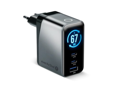 Ładowarka sieciowa GaN QC4+ 67W SC-670Q 2x USB-C 1x USB