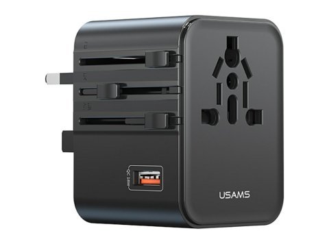 Ładowarka Travel Adapter 25W US/AU/EU/UK 2xUSB-C czarny 4w1