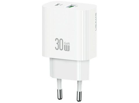 Ładowarka sieciowa 30W 1xUSB-C 1xUSB-A Fast charging Biała