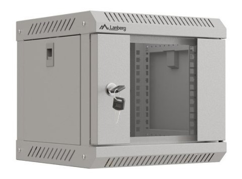LANBERG SZAFA INSTALACYJNA RACK WISZĄCA 10" 4U 300X300 SZARA DRZWI PRZESZKLONE (FLAT PACK)
