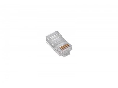 Wtyk RJ45 (8P8C) uniwersalny drut/linka, kat.5e, nieekranowany, AWG 26-24, opakowanie 100 szt.