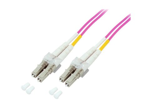 Techly LC M-M 20m kabel InfiniBand / światłowodowy Fuksja
