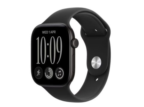Watch seria 12 GPS+Cellular, koperta 42 mm z aluminium w kolorze czarnym, pasek sportowy w kolorze czarnym - rozmiar S/M