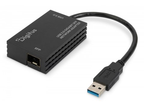 Karta sieciowa USB 3.0 typ A na Gigabit SFP, adapter światłowodowy 1000 Mb/s, moduł SFP sprzedawany osobno