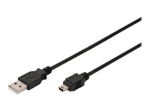 DIGITUS Kabel USB A/miniUSB B (5pin) M/M "Canon" czarny 1,8m USB 2.0 HighSpeed