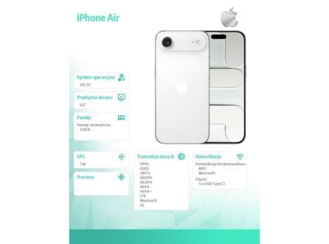 iPhone Air 512GB Biały obłok