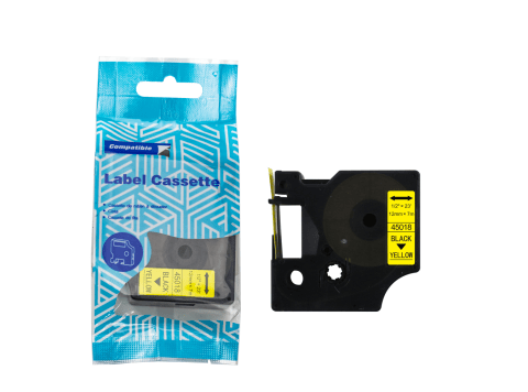 Taśma DYMO D1 45018 12mm x 7m S0720580 czarny na żółtym zamiennik