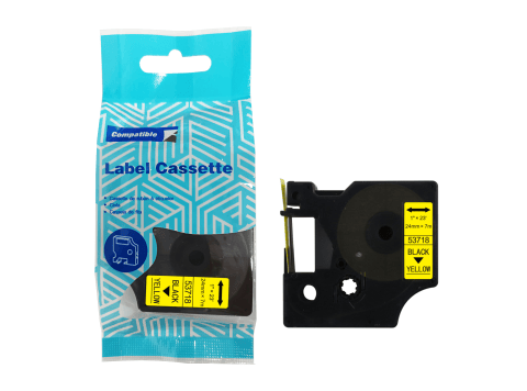 Taśma DYMO D1 53718 24mm x 7m S0720980 czarny na żółtym zamiennik