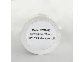 Etykieta DYMO LW 99012 36mm x 89mm 260sz czarny na białym zamiennik S0722400